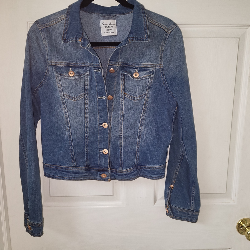 Love Tree Denim Blue Jean Jacket Medium